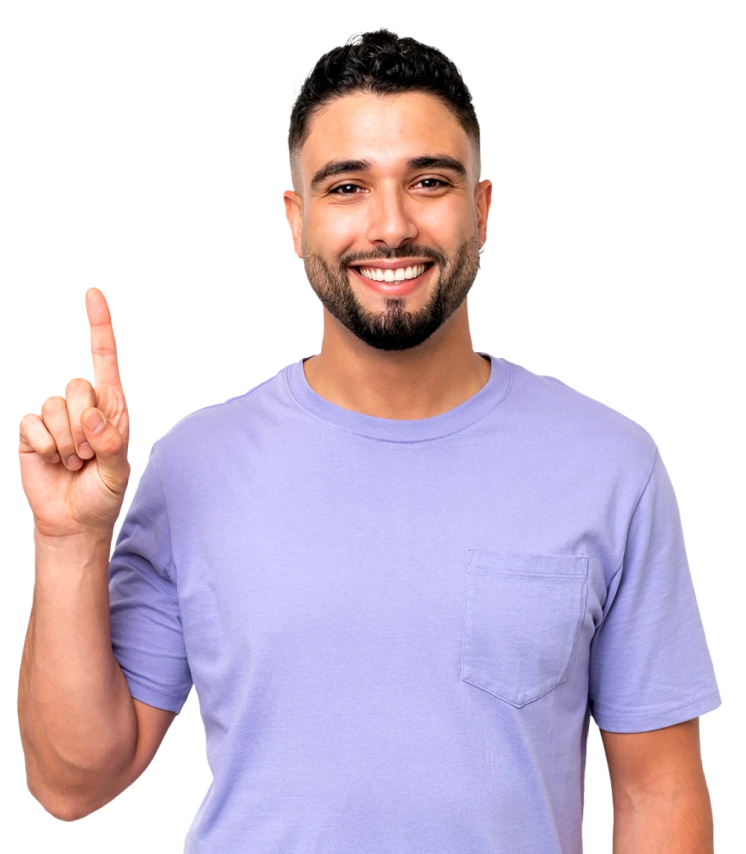 Homme pointant du doigt les avantages de Lora Crédit