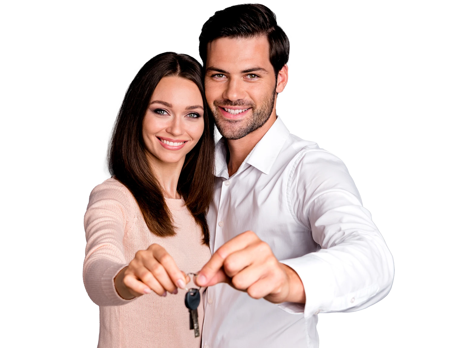 Photo d'un couple ayant acheté un bien grâce au crédit hypothécaire.